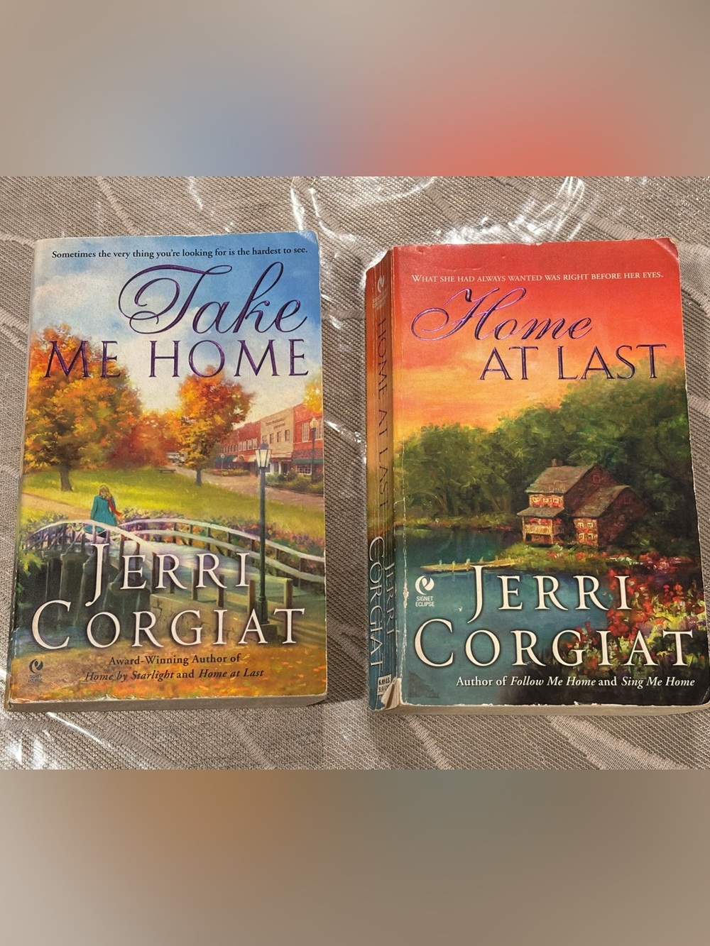 Jerri Corgiat "Take Me Home" & "Home at Last" 2 Paperback Novels